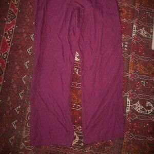 Drawstring Waist Cotton Blend Wide Leg Scrub Pants - Women M Pajama Lounge Pants